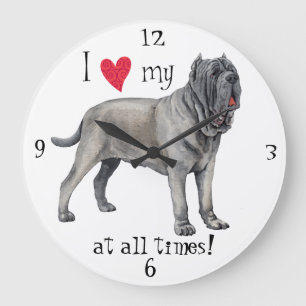 Reloj Redondo Grande Amo mi Mastino