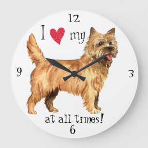 Reloj Redondo Grande Amo mi mojón Terrier