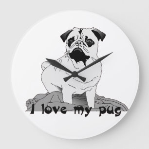 Reloj Redondo Grande Amo Mi Reloj Grande De Pug
