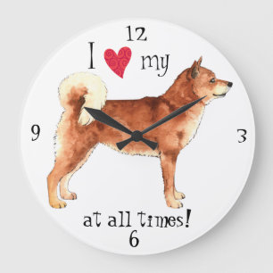 Reloj Redondo Grande Amo mi Shiba Inu