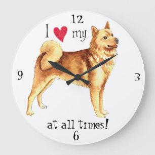 Reloj Redondo Grande Amo mi Spitz finlandés