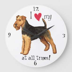Reloj Redondo Grande Amo mi Terrier galés