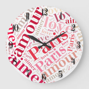 Reloj Redondo Grande Amo París
