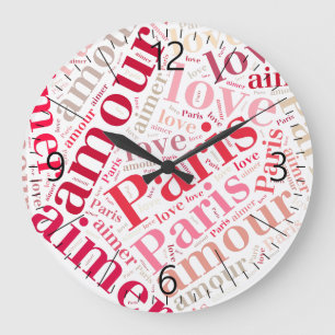 Reloj Redondo Grande Amo París
