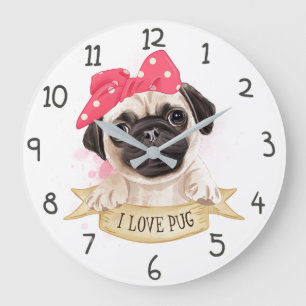 Reloj Redondo Grande Amo Pug