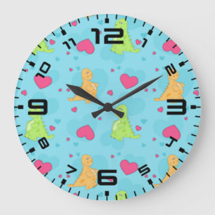 Reloj Redondo Grande Amor a los dinosaurios