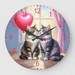 Reloj Redondo Grande Amor al gato
