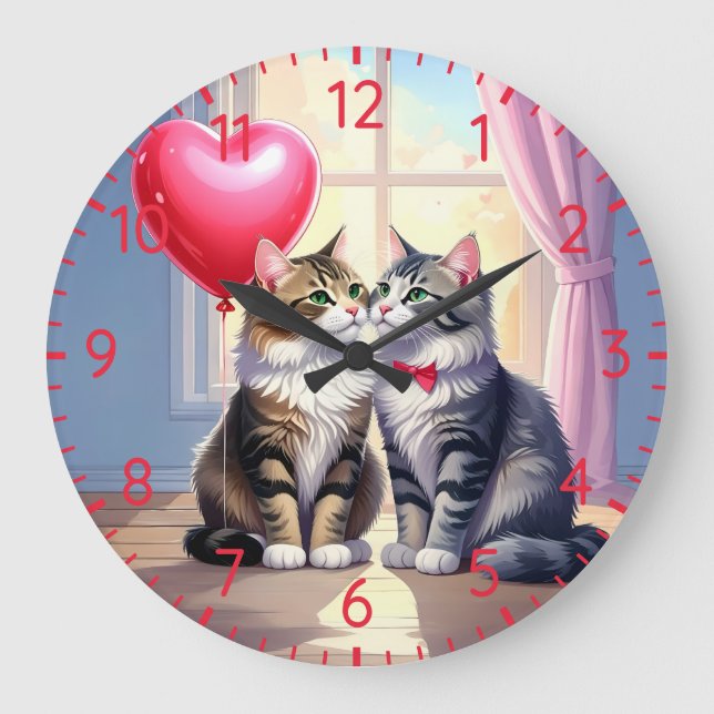Reloj Redondo Grande Amor al gato (Anverso)