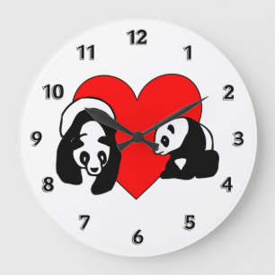 Reloj Redondo Grande Amor de la panda
