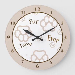 Reloj Redondo Grande Amor de Peludo Huella