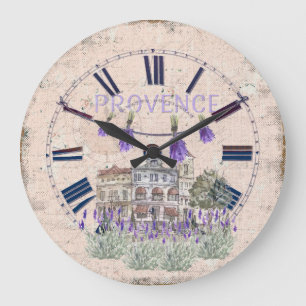 Reloj Redondo Grande Amor del verano de la flor de la lavanda de