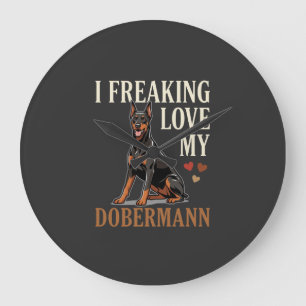 Reloj Redondo Grande Amor Dobermann Amante Perros