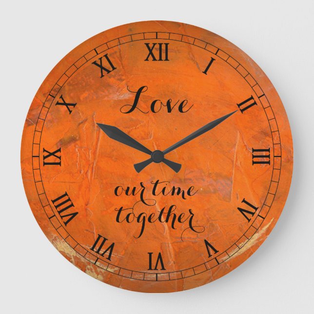 Reloj Redondo Grande Amor Glazed Terracotta Wallclock 2 Números romanos (Anverso)