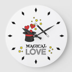 Reloj Redondo Grande Amor mágico - Negro