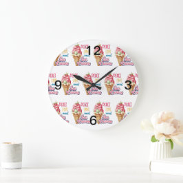 Reloj Redondo Grande amor por la paz y helado