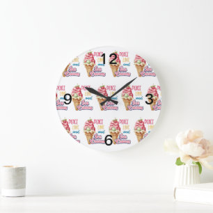 Reloj Redondo Grande amor por la paz y helado