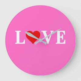 Reloj Redondo Grande Amor rosa Romántico Elegante