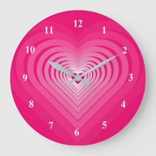 Reloj Redondo Grande Amor rosado - Corazón