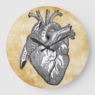 Reloj Redondo Grande anatomía cardíaca vintage