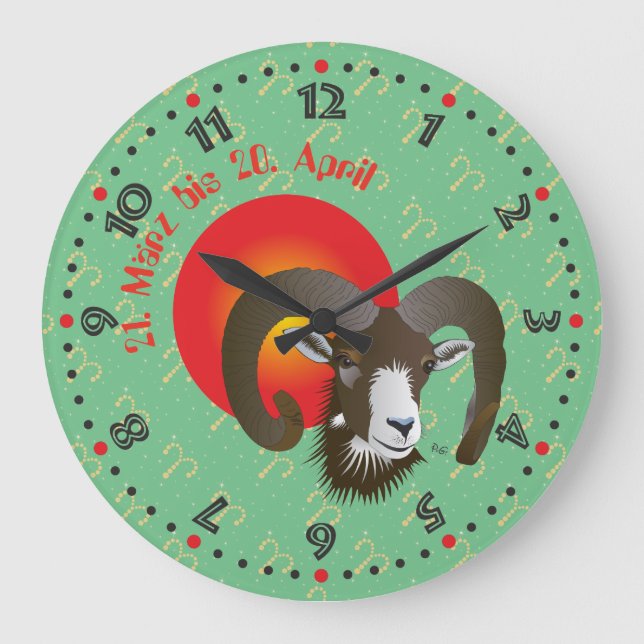 Reloj Redondo Grande Ancha 21. März bis 20. April Uhr (Anverso)