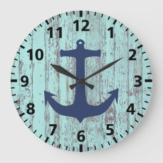 Reloj Redondo Grande Anchor Beach  Shabby Chic