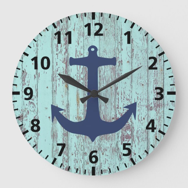 Reloj Redondo Grande Anchor Beach  Shabby Chic (Anverso)