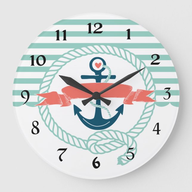 Reloj Redondo Grande Anchors Nautical (Anverso)