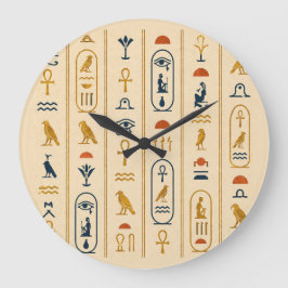 Reloj Redondo Grande Ancient Egyptian Hieroglyphics Art Wall Clock
