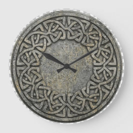 Reloj Redondo Grande Ancient Infinite Weave Celtic Stone Wall Clock