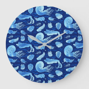 Reloj Redondo Grande Ancient sea animals: Trilobites, Anomalocaris...
