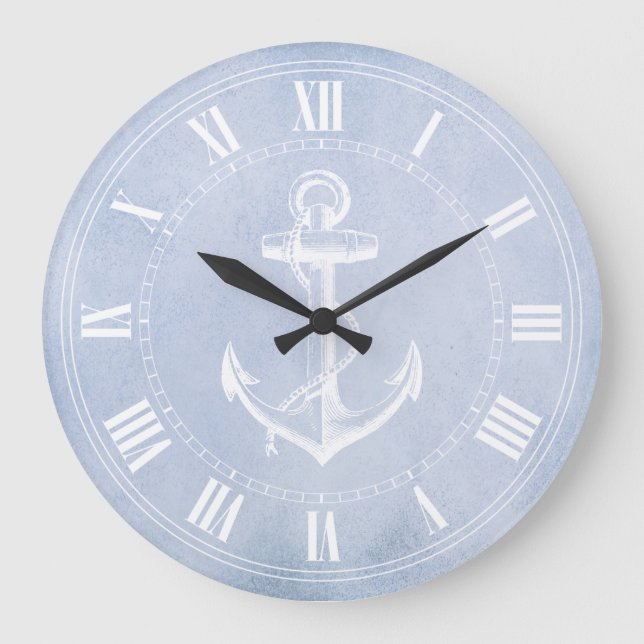 Reloj Redondo Grande Ancla náutica (Anverso)