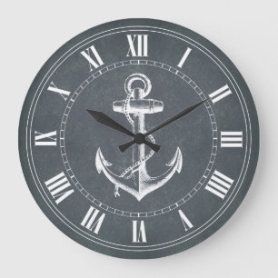 Reloj Redondo Grande Ancla náutica