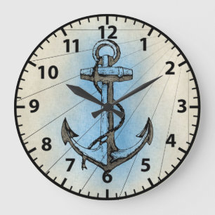 Reloj Redondo Grande Ancla Naval Playa Náutica