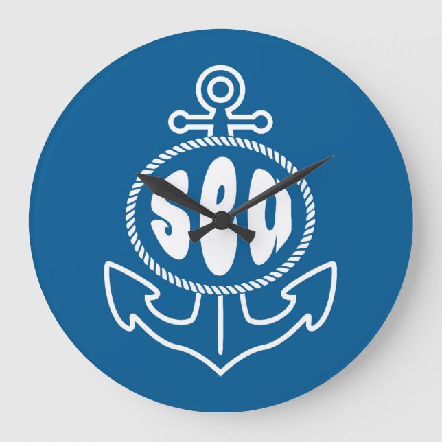 Reloj Redondo Grande Ancla y el mar (Anverso)