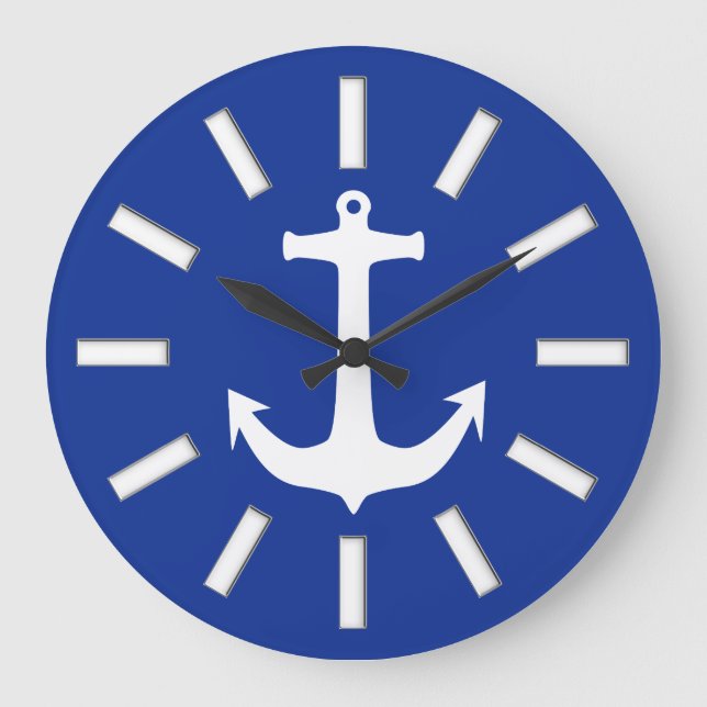 Reloj Redondo Grande Anclaje blanco + tus antecedentes e ideas (Anverso)