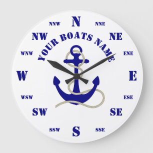 Reloj Redondo Grande anclaje del bote personalizado