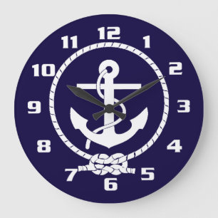 Reloj Redondo Grande Anclaje náutico elegante y clásico de Guay