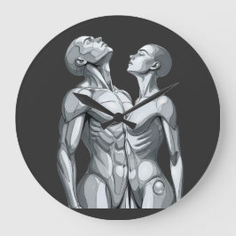 Reloj Redondo Grande Android Union: Cyborg Couple Round Wall Clock