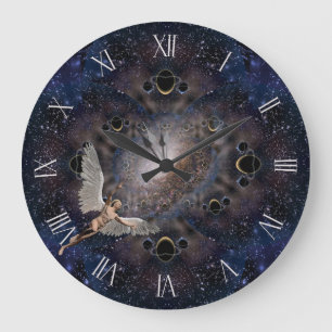 Reloj Redondo Grande Ángel en el espacio