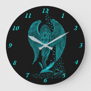 Reloj Redondo Grande Angel lost in Love , black and green Design