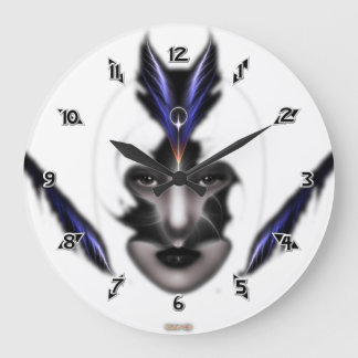 Reloj Redondo Grande Ángel Ojos Alas Del Arte Fractal ISO Del Viento