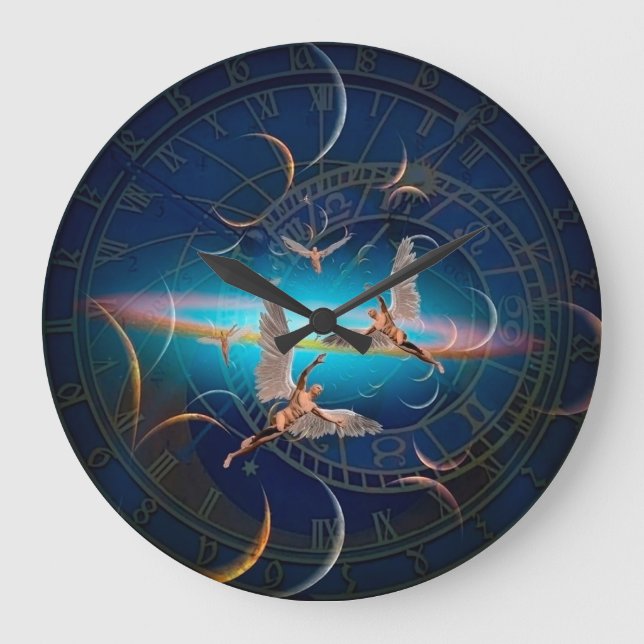 Reloj Redondo Grande Angels a través del tiempo (Anverso)