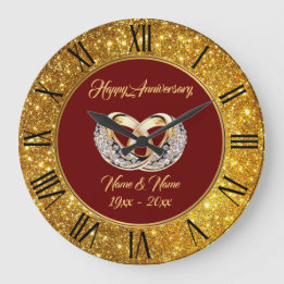 Reloj Redondo Grande Anillos de boda personalizados con diamantes Anive
