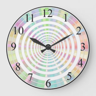 Reloj Redondo Grande Anillos de color