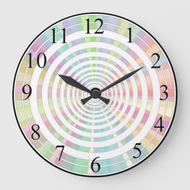 Reloj Redondo Grande Anillos de color (Anverso)