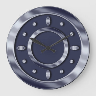 Reloj Redondo Grande Anillos del cromo