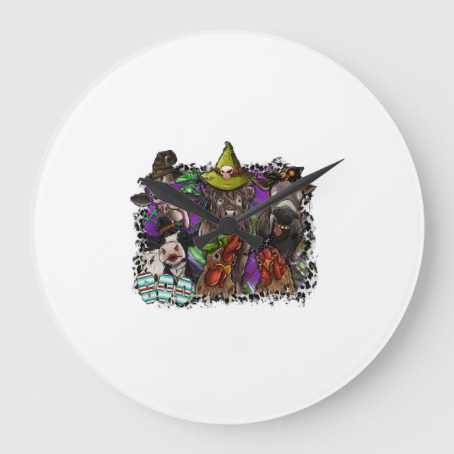 Reloj Redondo Grande Animal Halloween (Anverso)