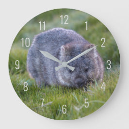 Reloj Redondo Grande Animal salvaje cubano de Wombat Australia Verde