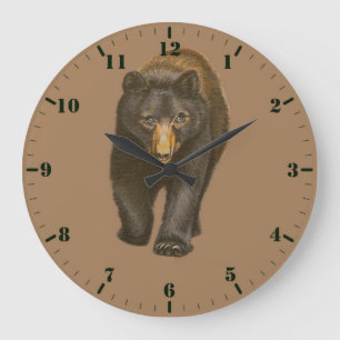 Reloj Redondo Grande Animal salvaje del oso