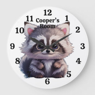 Reloj Redondo Grande Animales adorables del bosque mapache amigos del b